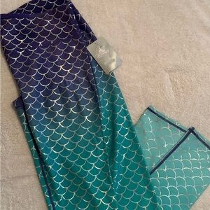 Disney Blue and Green Mermaid Scale Leggings